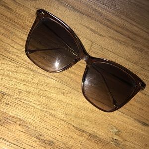 Brown cat eye framed glasses